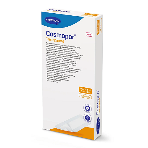 Пов'язка Paul Hartmann Cosmopor Transparent 10х25 см плівкова прозора з абсорбуючою подушечкою