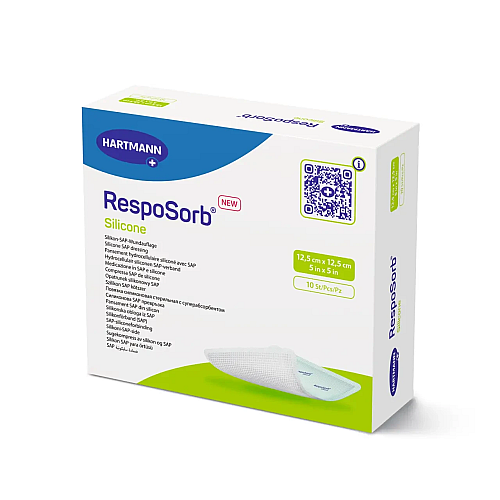 Пов'язка з суперабсорбуючим полімером Paul Hartmann RespoSorb Silicone 12.5х12,5 см 1шт