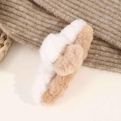 Крабик плюшевий для волосся ANbeauty White-Brown (AN0103280)
