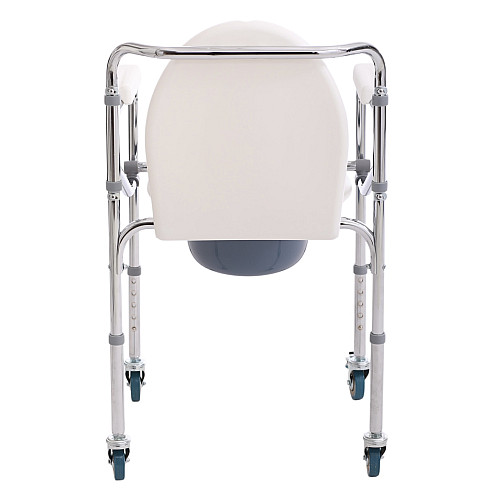 Кресло-туалет стандартное стальное на колесах MED1 SC7001W 42х66 см