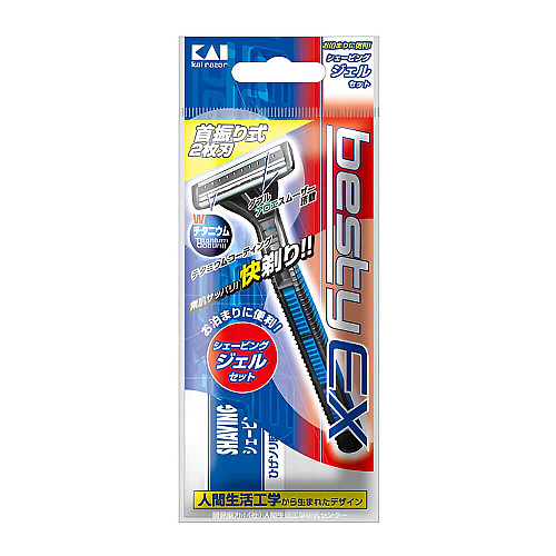 Набір для гоління Kai razor Dispo razor Besty EX Чорно-синій
