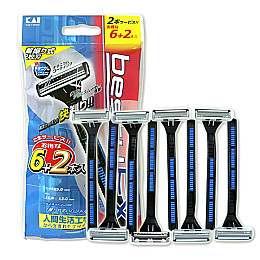 Одноразові бритви Kai razor Чорно-синій 8 шт