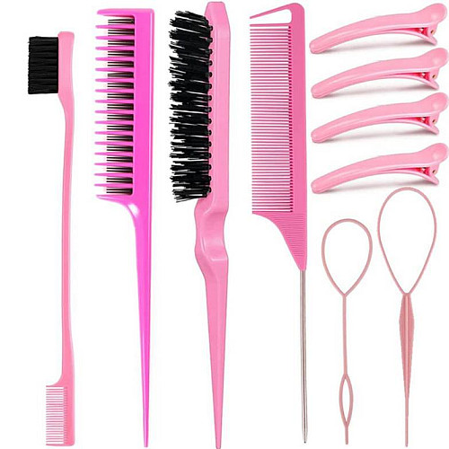 Набір гребінців та інструментів для укладки Urbankit 10 шт Pink GR98D