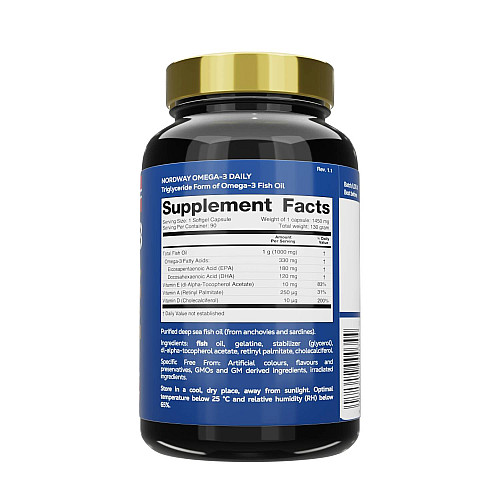 Омега 3 Nordway Daily Omega-3 1000 мг 90 капсул (CO003709)