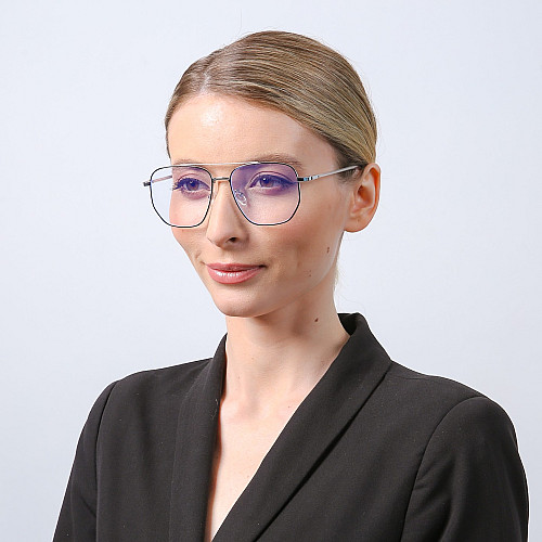 Очки для комп'ютера LuckyLOOK Blue Blocker Фешн-класика Чорно-сріблястий 754-775