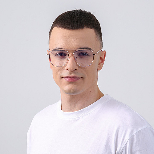 Очки для комп'ютера LuckyLOOK Blue Blocker Фешн-класика Золотистий 754-751