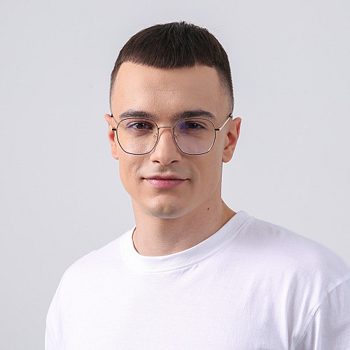 Очки для комп'ютера LuckyLOOK Blue Blocker Фешн-класика Чорно-золотистий 754-737