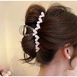 Крабик для волос ANbeauty с сердечками 13 см Серый (AN0103518)