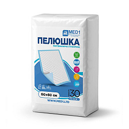Медицинская одноразовая впитывающая пелёнка MED1 WC03 60x60 см 30 шт