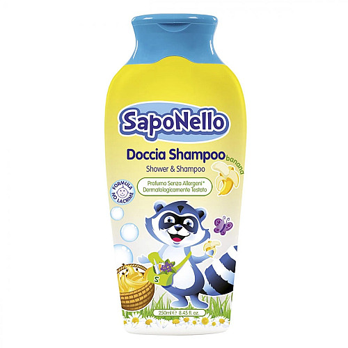 Шампунь та гель для душу SapoNello для дітей Банан 250 мл (8001280013478)