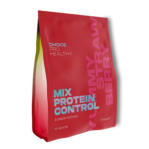 Протеїновий коктейль для контролю або збільшення ваги Choice PRO HEALTHY Mix Protein Control Yummy Полуниця 145 г (99101274101)