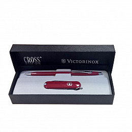 Подарковий набір ніж Victorinox і ручка CROSS Червоний (4.4401)