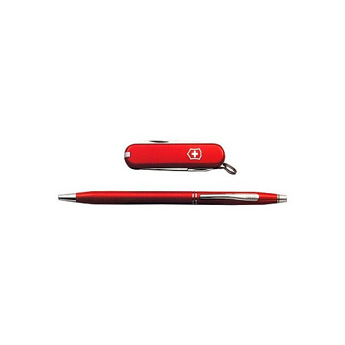Подарковий набір ніж Victorinox і ручка CROSS Червоний (4.4401)