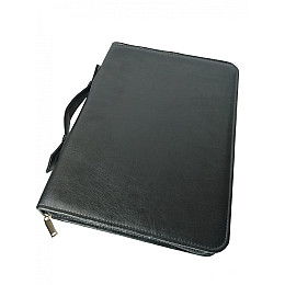 Папка портфель для документів шкіряна Дорожка Чорна (7102)