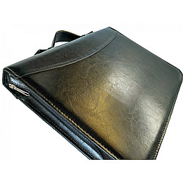 Папка портфель для документів шкіряна Дорожка Чорна (7102)