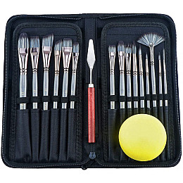 Мультіфункціональний набір пензлів для малювання в кейсі Transon 17 шт (8041A)