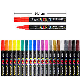 Набор перманентных водостойких маркеров YOVER на масляной основе 20 штук