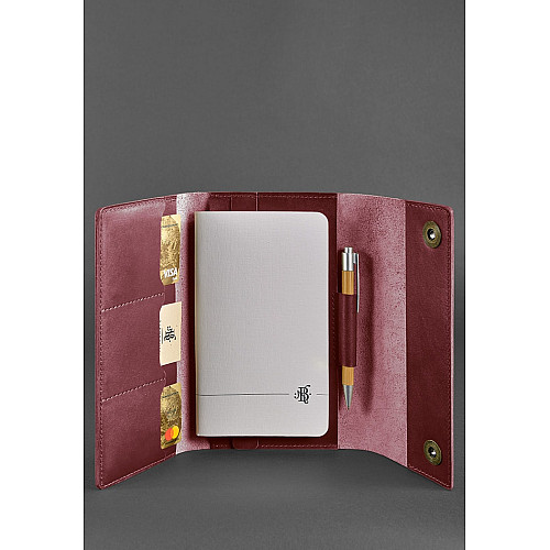 Кожаный блокнот (Софт-бук) 5.0 бордовый BlankNote