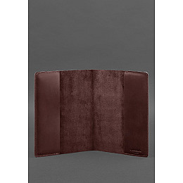 Кожаная обложка для блокнота 6.0 (софт-бук) Бордовая Crazy Horse BlankNote