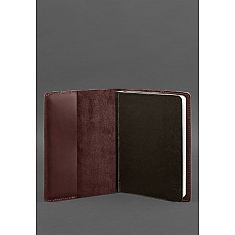 Кожаная обложка для блокнота 6.0 (софт-бук) Бордовая Crazy Horse BlankNote