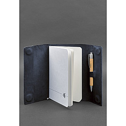 Кожаный блокнот софт-бук 7.0 темно-синий Crazy Horse BlankNote