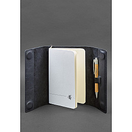 Кожаный блокнот софт-бук 7.0 темно-синий BlankNote