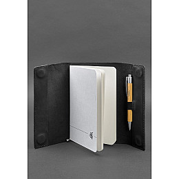 Кожаный блокнот софт-бук 7.0 черный Crazy Horse BlankNote