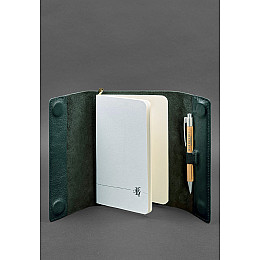Кожаный блокнот софт-бук 7.0 зеленый BlankNote