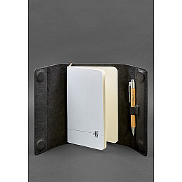 Кожаный блокнот софт-бук 7.0 черный Краст BlankNote