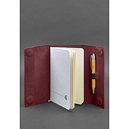 Кожаный блокнот софт-бук 7.0 бордовый Crazy Horse BlankNote