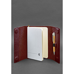 Кожаный блокнот софт-бук 7.0 бордовый Краст BlankNote