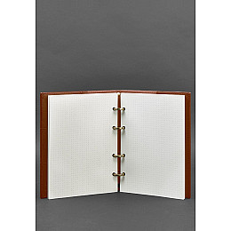 Кожаный блокнот на кольцах 9.0 с твердой коричневой обложкой BlankNote