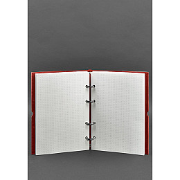 Кожаный блокнот А5 на кольцах (софт-бук) 9.0 в мягкой коралловой обложке BlankNote