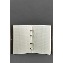 Кожаный блокнот А5 на кольцах (софт-бук) 9.0 в мягкой коричневой обложке BlankNote