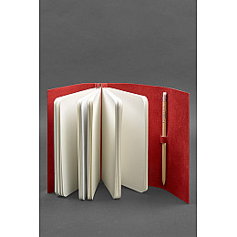 Женский кожаный блокнот (Софт-бук) 1.0 Красный BlankNote