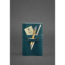 Кожаный блокнот (Софт-бук) 1.0 Зеленый Краст BlankNote