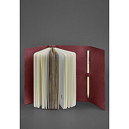 Женский кожаный блокнот (Софт-бук) 1.0 бордовый Crazy Horse BlankNote