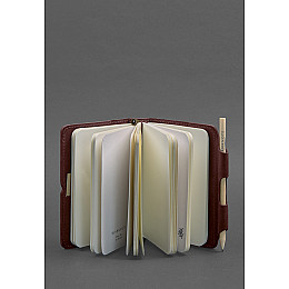 Кожаный блокнот (Софт-бук) 3.0 бордовый Crazy Horse BlankNote