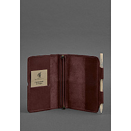 Кожаный блокнот (Софт-бук) 3.0 бордовый Crazy Horse BlankNote