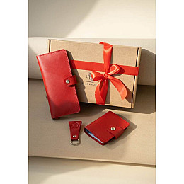 Набор женских кожаных аксессуаров Гавана Красный BlankNote