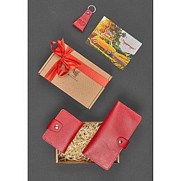 Набор женских кожаных аксессуаров Гавана Красный BlankNote