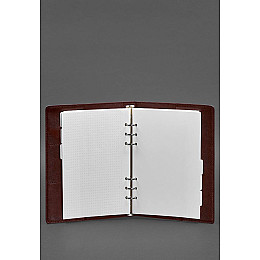 Кожаный блокнот на сегрегаторе (мягкая обложка на кольцах) 13.0 бордовый BlankNote