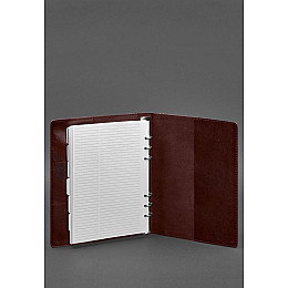 Кожаный блокнот на сегрегаторе (мягкая обложка на кольцах) 13.0 бордовый BlankNote