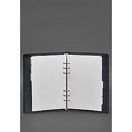 Кожаный блокнот на сегрегаторе (мягкая обложка на кольцах) 13.0 темно-синий BlankNote