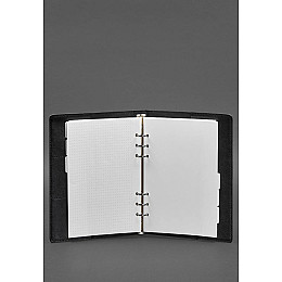 Кожаный блокнот на сегрегаторе (мягкая обложка на кольцах) 13.0 черный BlankNote