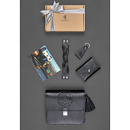 Женский подарочный набор кожаных аксессуаров Денвер Черный BlankNote