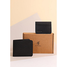 Мужской подарочный набор кожаных аксессуаров Цюрих Черный BlankNote