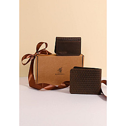 Мужской подарочный набор кожаных аксессуаров Пекин Коричневый BlankNote