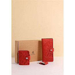 Набор женских кожаных аксессуаров Маракеш Красный BlankNote