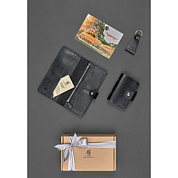 Набор кожаных аксессуаров Сеул Черный BlankNote